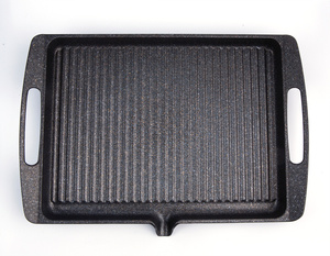 Big Roast <b>pan</b> 38 - Roast <b>pan</b> <b>Cast</b> Aluminum Nonstick Square and Round Cookware with Long Lasting Marble Coating - Product Image 4