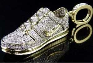 จี้และเครื่องประดับรูปรองเท้าทรงฮิปฮอปแฟชั่นสำหรับคนรักกีฬา ทำจากเงินแท้ 925 ชุบทอง 14K ประดับด้วยมอยส์ซาไนต์ - Product Image 3