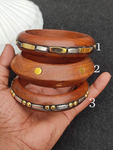 Handmade Large Natural Wooden <b>Bangles</b> Chunky DIY Bracelet Set Beautifully Polished Simple Geometric <b>Engraving</b> High Feng Shui - Product Image 4