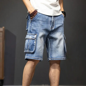New Men's Fashion Stretch Causal Short <b>Jeans</b> Denim Shorts Black Denim Wear Men's Shorts Canvas Fabric High Street Denim Shorts - Product Image 5