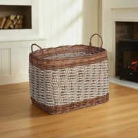 Grand panier de rangement en rotin et jonc de mer, support pliable en plastique pour chaussures, vêtements, sacs, pots de fleurs, pour salon