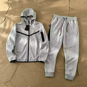High Quality 100% Cotton Custom Male <b>Suit</b> Men's Jogging Sports <b>Suits</b> Two Pieces Pants Set Mens <b>Track</b> Tech <b>Suit</b> - Product Image 1