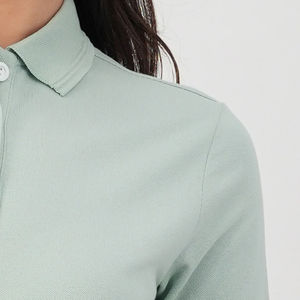 Camiseta de Cuello en V para Mujer, 100% Algodón, Manga Corta, Tejido de Punto, Estampado Personalizado, Logotipo Personalizado, Venta al Por Mayor, Antiarrugas, Transpirable - Product Image 6