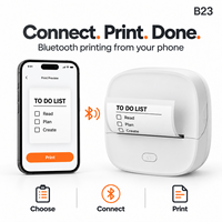 Printer Stiker Termal Mini B23 203DPI Bluetooth Printer Saku Tanpa Tinta untuk Catatan Belajar Jurnal Label DIY