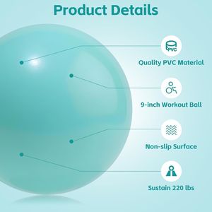Pelota de Pilates de 9 Pulgadas para Ejercicios de Gimnasio, Entrenamiento del Core, Mejora de la Estabilidad, Yoga - Product Image 3