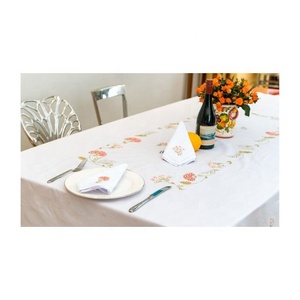 Chinese Style Customizable Cotton Yellow Border & Flower Retro <b>Table</b> Embroidered Rectangular Dinning <b>Table</b> Picnic Camping Cloth - Product Image 4