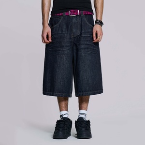 Pantalones Cortos de Mezclilla para Hombre, 100% Algodón, Transpirables, Tejidos, Lavados, con Bolsillos Cargo, Cintura Media, Estilo Casual Urbano, para Verano - Product Image 2
