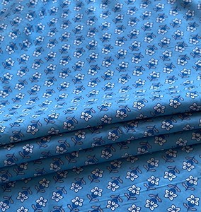 Blue Hand Block Printed Cotton <b>Fabric</b> Mini Floral Jaipur Sanganeri Dress Material Apparel Textile Wholesale India - Product Image 3