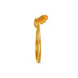 Bague en or Ginkgo Grace, bague ouverte en or de luxe avec feuille de Ginkgo pour femmes, design botanique, bijoux élégants, fournisseur en gros - Product Image 4