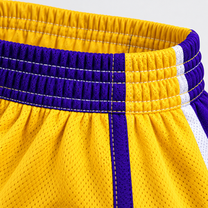 Uniforme de Baloncesto Juvenil SINEWY SPORTS, Conjunto Amarillo y Morado, Jersey y Pantalones Cortos de Malla Sublimada, Transpirable, Nombre y Número Personalizables - Product Image 6