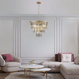Lampadario di cristallo di lusso moderno oro luci a sospensione lampadari contemporanei e illuminazione a sospensione - Product Image 2