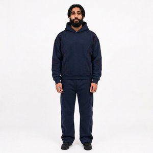 Conjunto de sudaderas con capucha de algodón personalizadas para marcas de ropa masculina con conjunto de sudaderas con capucha personalizadas al por mayor y proveedor estadounidense de sudaderas con capucha al por mayor - Product Image 2