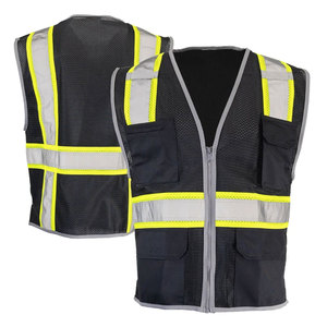 Gilet de sécurité haute visibilité en polyester réfléchissant, robuste, pour les travailleurs de la construction et des routes - Product Image 4