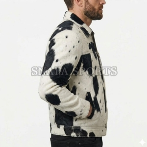 Premium Quality Custom Size Men Embroidery Custom Printed Design Hair on <b>Leather</b> <b>Jackets</b> Professional Design Cowhide <b>Jackets</b> - Product Image 4