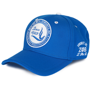 หมวก Zeta Phi Beta Sorority สีน้ำเงินรอยัล หมวกตัวอักษรกรีกสำหรับผู้หญิง ปักลายตราสัญลักษณ์ หมวกเบสบอลแบบปรับได้ หมวกสวมศีรษะลำลอง - Product Image 1