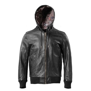 Veste en cuir de laine gris anthracite moutarde personnalisable col de chemise en peau de mouton véritable tenue décontractée de camionneur classique tissu fourrure - Product Image 1