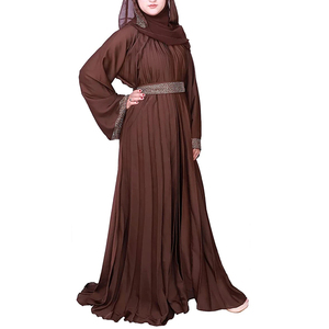 Abaya Dubai unie pour femme, bleue, élégante, style kaftan turc, longueur ras du sol, robe ouverte zippée, en polyester respirant, pour femmes et jeunes filles - Product Image 3