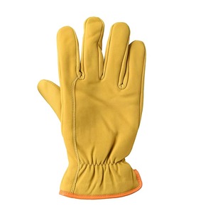 Heavy Duty Cowhide Leather Customized Thickness Anti-Slip <b>Moisture</b>-Wicking Silicone-free Powder-free Driver Safety Work <b>Gloves</b> - Product Image 5