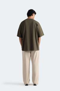 Camiseta Oversize de Algodón Pesado para Hombre, Estilo Urbano, Ajuste Holgado, Lisa, Proveedor de Impresión Personalizada - Product Image 5