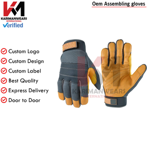 Synthetic Leather <b>Gloves</b> Durable Work Safety <b>Gloves</b> Flexible <b>Grip</b> Fit for Construction OEM Wholesale - Product Image 2