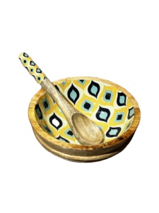 เครื่องครัวอเนกประสงค์พิมพ์ลายอีพ็อกซี่ชามไม้ช้อนช้อนสลัดผลไม้สัญลักษณ์ติดผนังทำด้วยมือกล่องไม้ - Product Image 5