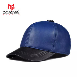 Gorra de béisbol unisex ajustable de cuero genuino de oveja para hombre, para otoño e invierno, deportes al aire libre, con logo personalizado - Product Image 1