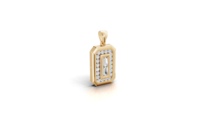 Aarinya IGI Certified Lab Grown Diamond 14K Gold Baguette Cut Center and Side <b>Stones</b> Women's Everyday Wear Gift Jewelry Pendant - Product Image 4