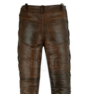 Pantalones de Cuero para Hombre, Corte Clásico, Duraderos, Cómodos, Suaves, de Cuero Genuino, con un Look Elegante para Uso en Exteriores - Product Image 6