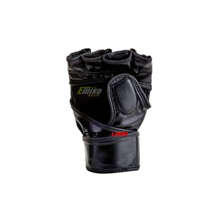 <b>Black</b> Half-Finger MMA Sparring And Grappling Training Gloves Feature An Open-Palm Design Hook-and-Loop Wrist Closure MMA Gloves - Product Image 5