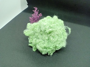 Grapa de fibra de poliéster 3D verde 15D HCS del proveedor de Vietnam 2D virgen hueco GRS fibras sintéticas recicladas 15D HCS relleno verde - Product Image 2