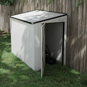 Casetta da Giardino in Metallo Bianco 4x8 piedi con Porta Lucchettabile, Prese d'Aria e Montaggio Semplice per Stoccaggio Esterno - Product Image 2