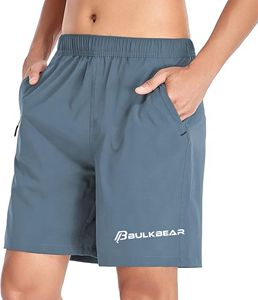 <b>Men's</b> Fitness <b>Shorts</b> Sport Quick Dry Workout Running or Casual Training <b>Shorts</b> With Zipper Pocket - Product Image 1