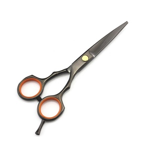 J2 Stainless Steel Barber Salon Hair Cutting Straight Scissors Black Plasma Color Unique Design Barber Shears Sharp Blade - Product Image 1