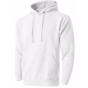 <b>Men's</b> <b>White</b> Hooded <b>Sweatshirt</b> Regular Fit Cotton Fleece Casual Pullover With Front Pocket Autumn Wear - Product Image 1