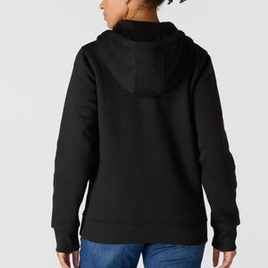 Sweat-shirt à capuche zippé intégral personnalisé pour femme, en molleton de coton épais, couleur unie, décontracté, à manches longues, pour l'extérieur, vente en gros - Product Image 2