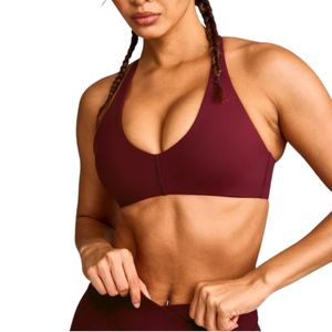 Soutien-gorge de sport pour femme avec décolleté en V profond, matière extensible flexible, haut court athlétique confortable pour le yoga et la gym - Product Image 3