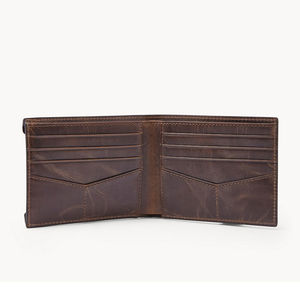 Portefeuille de voyage en cuir pour homme, design minimaliste et fin, matériau en cuir souple, porte-cartes multiples, poche à monnaie et compartiment à billets - Product Image 2