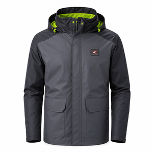 Chaqueta Acolchada Impermeable de Secado Rápido con Capucha para Hombre, con Ribete Rojo y Azul, Cremallera Completa, Aislada, para Invierno y Uso Urbano - Product Image 4