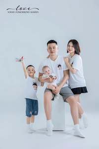 Unisex <b>White</b> Basic T-Shirt Adult & Kids Casual Wear Simple Design <b>Plain</b> Front Back Short Sleeve Cotton Look Apparel OEM Service - Product Image 6