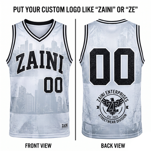 <b>Men</b> Basketball Jersey 160 GSM Premium Polyester Mesh Breathable <b>White</b> Black Sublimation Custom Logo Team Uniform <b>Vest</b> - Product Image 1
