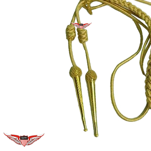 Cordón de hombro tipo aiguillette dorado, aiguillette náutica, aiguillette trenzada con punta metálica dorada - Product Image 3