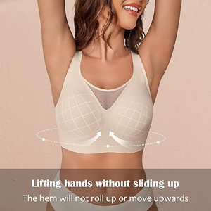 Soutien-gorge de sport OEM pour femme, maintien élevé, dos nageur, dentelle, antidérapant, confortable, bretelles réglables, fermeture à agrafes, maille respirante, sans armatures - Product Image 3