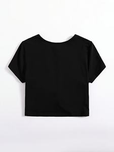 Camiseta Corta Casual al por Mayor para Mujer, Camiseta de Manga Corta de Algodón Suave, Moda de Verano, Estilo Urbano, Corte Ajustado, Logotipo Personalizado - Product Image 6