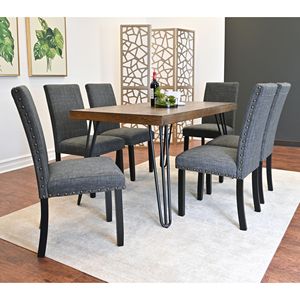 Set da Pranzo Amisos 7 Pezzi, Tavolo Elegante con 6 Sedie, Disponibile in 3 Opzioni di Colore - Product Image 2