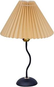 KS International Modern Pleated Lampshade <b>Table</b> <b>Lamp</b> with Blackout Metal Floor Stand for Bedroom and <b>Study</b> Home Decoration - Product Image 2