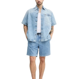 New Arrival Summer Men Terry Sports Shorts <b>Set</b> Round Neck Short Sleeve Plus Size Solid Two Piece Printed - Product Image 1