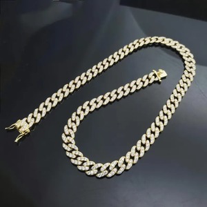 Eco Friendly fashion <b>iced</b> cuban <b>chain</b> necklace with shiny stones and bold design Available At Wholesale Price - Product Image 3