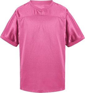 Maillot de sport rose en polyester léger à manches courtes en mesh, importé - Product Image 2