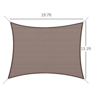 Tenda Parasole Marrone 13 x 20 per Esterni, Patio, Terrazzo, Giardino con Anelli a D e Corda - Categoria Prodotto: Tende e Reti Ombreggianti - Product Image 3