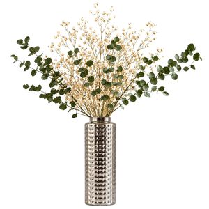 Florero Metálico para Decoración del Hogar, Florero Plateado Decorativo para Sala de Estar, Diseño Moderno para Uso en Interiores y Exteriores Disponible - Product Image 2
